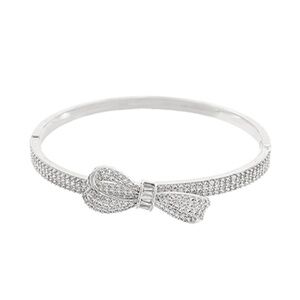 Pave Bow Bangle Bracelet